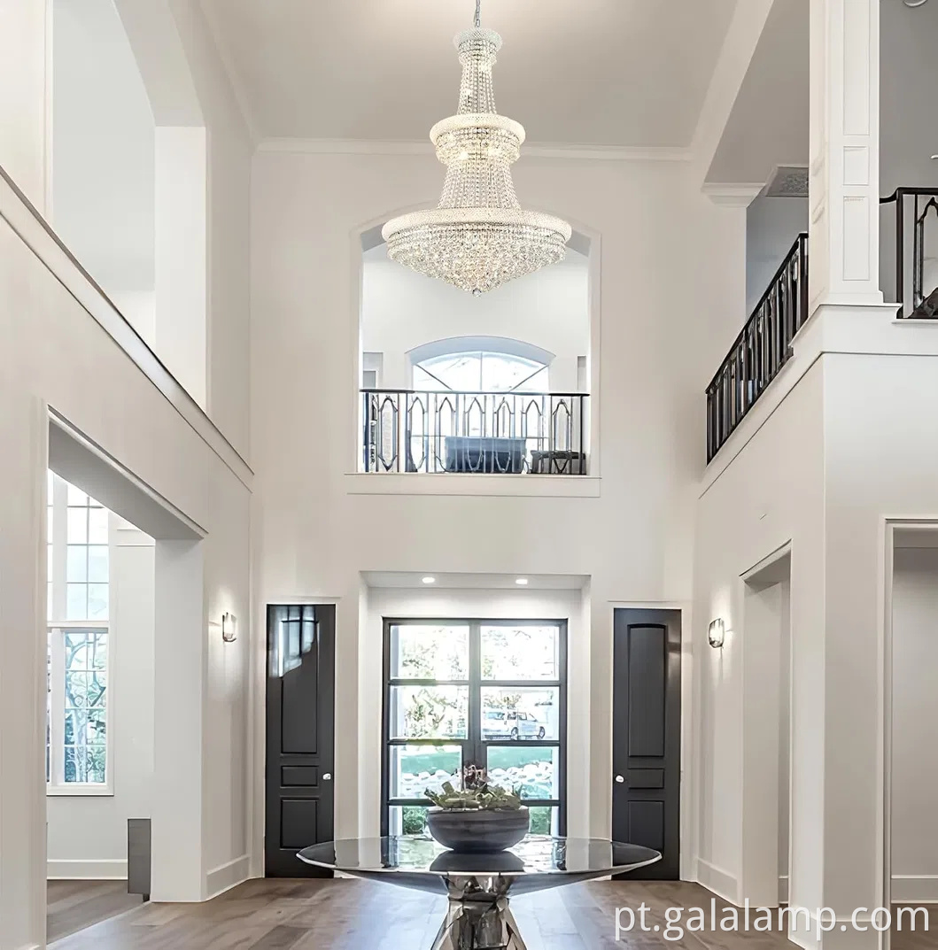 Lustre de hall de cristal de ouro elegante - luminária de luminária pendurada no teto contemporâneo